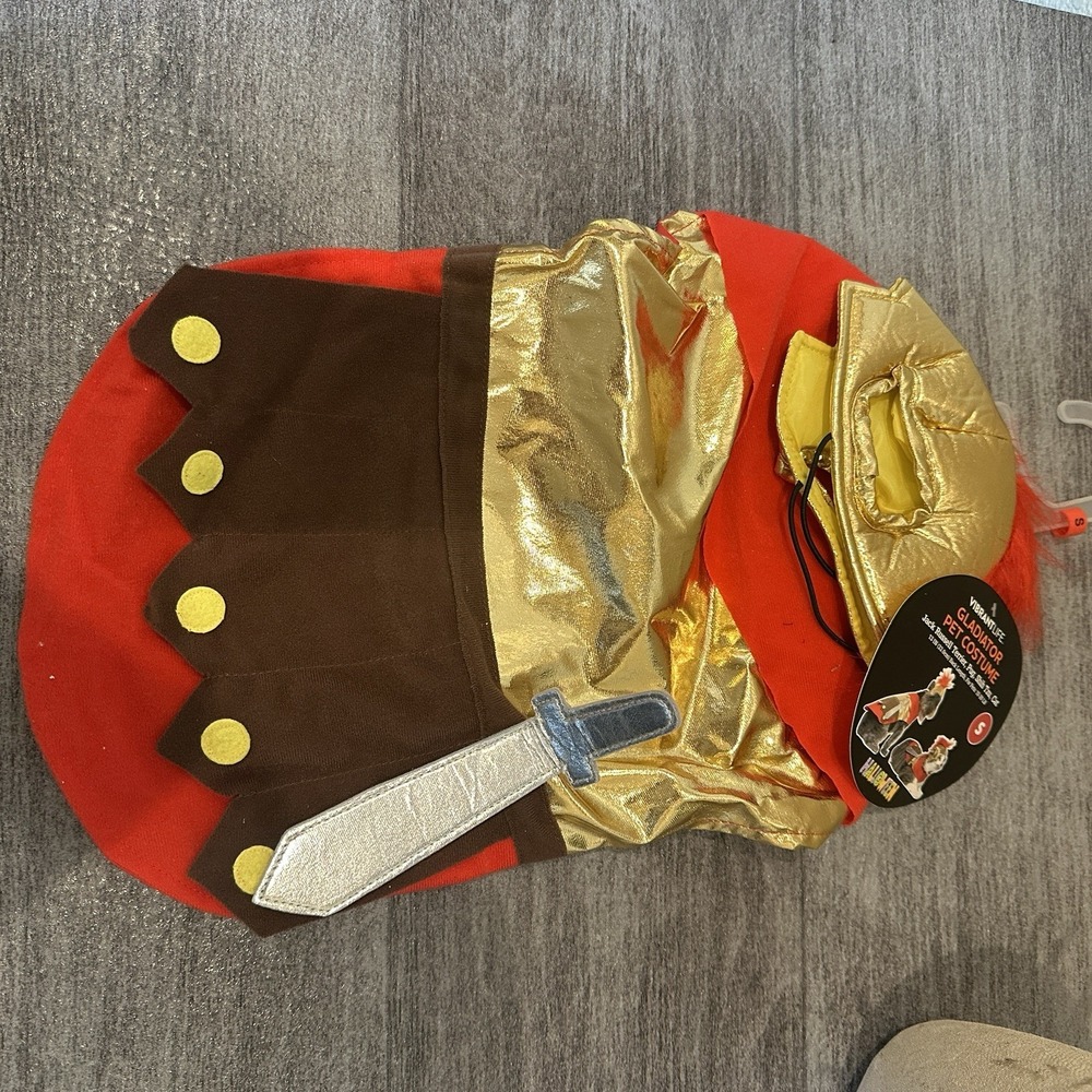 Vibrant Life Dog Size Small 10-20 Pounds Halloween Gladiator Costume 2 Piece NWT
